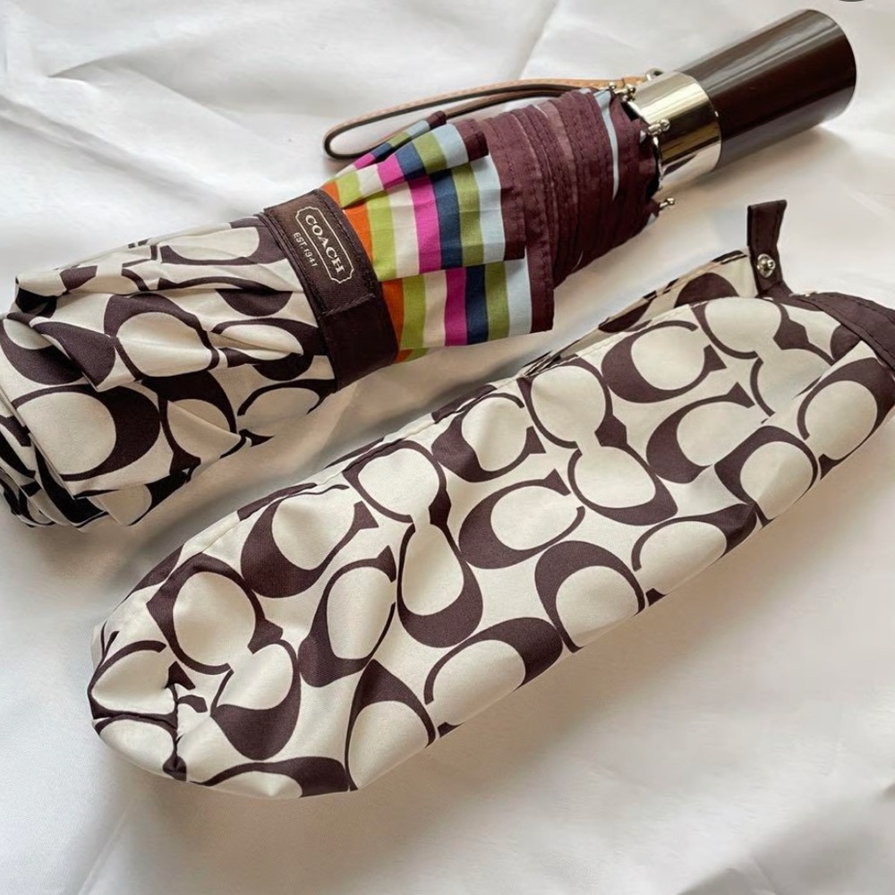 Coach Multicolor Striped Umbrella
